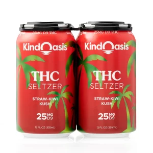 Kind Oasis Strawberry Kiwi THC Seltzer – 25mg